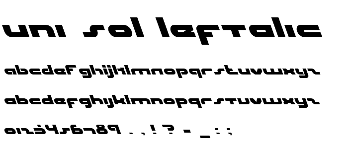 uni-sol leftalic font